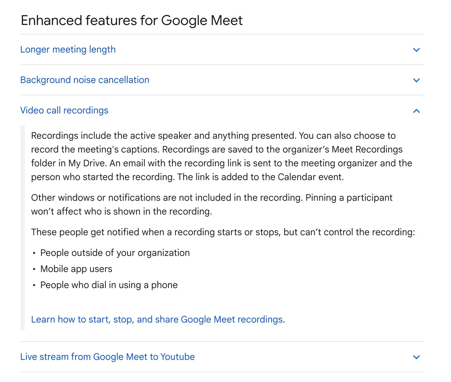 Enhanced features for Google Meet